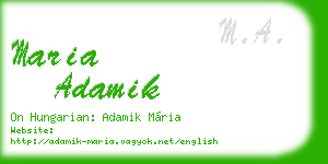 maria adamik business card