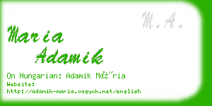 maria adamik business card